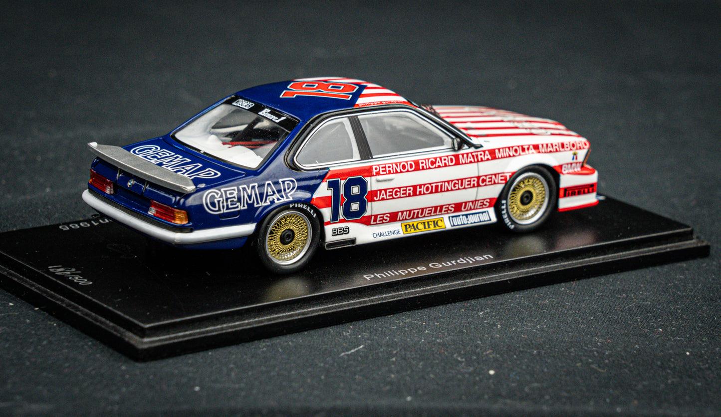 BMW 635csi lim. 500 pcs. #18 P. Gurdjian Championat de France Production 1985 Spark 1:43