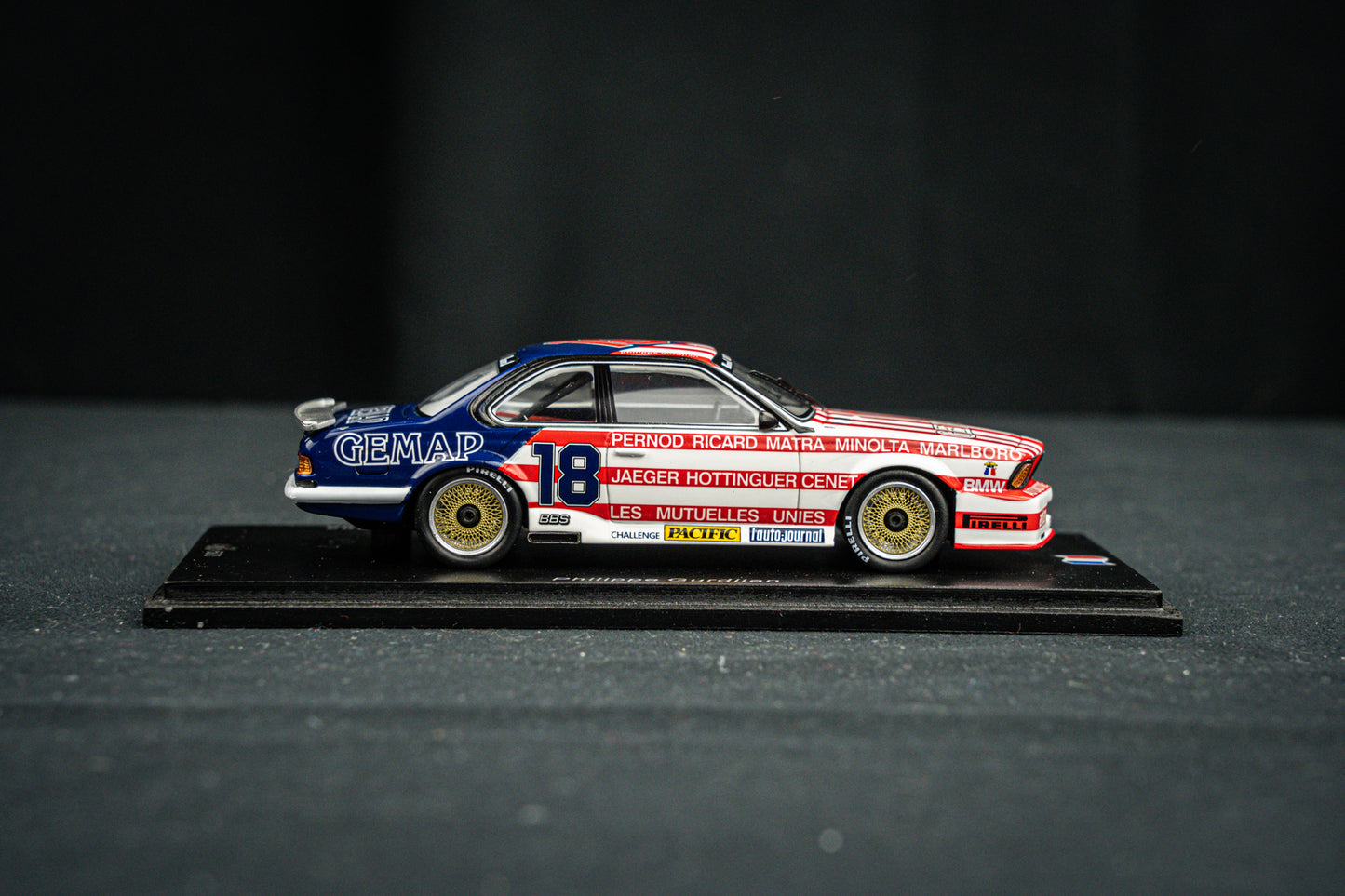 BMW 635csi lim. 500 pcs. #18 P. Gurdjian Championat de France Production 1985 Spark 1:43