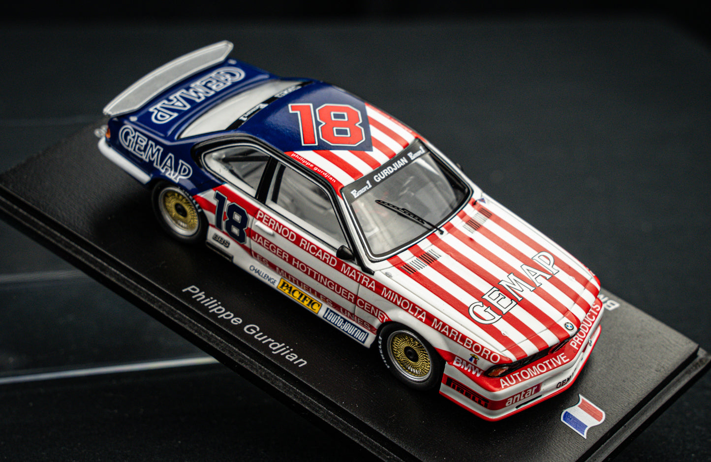 BMW 635csi lim. 500 pcs. #18 P. Gurdjian Championat de France Production 1985 Spark 1:43