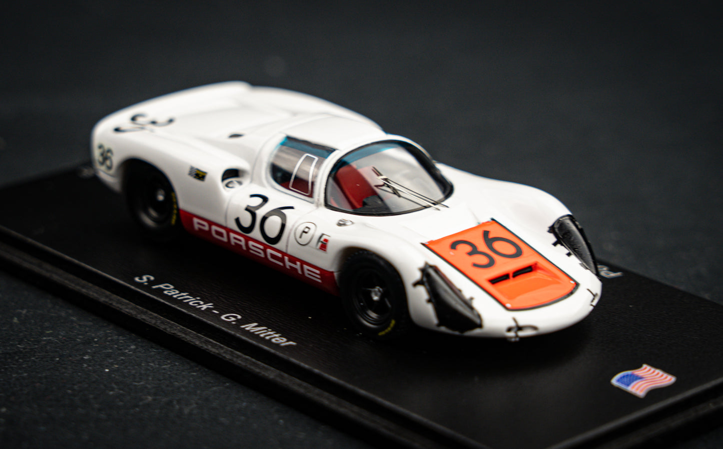 Porsche 910 lim. 500 pcs. #36 Patrick / Mitter / Rindt 3rd 12h Sebring 1967, Spark 1:43