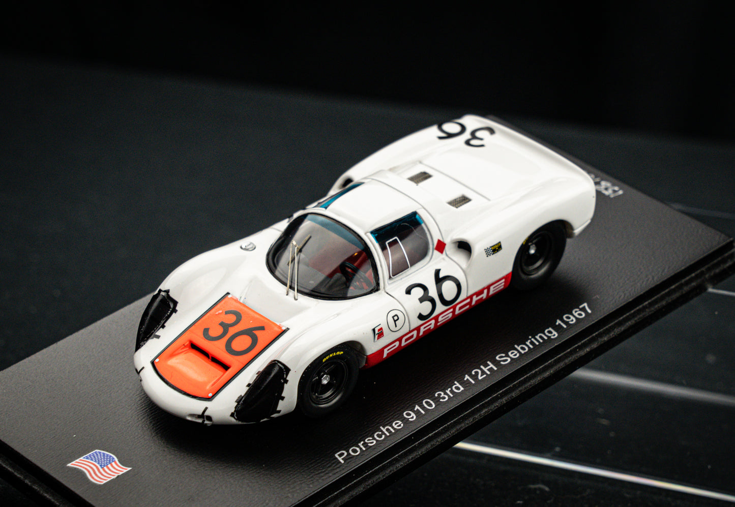 Porsche 910 lim. 500 pcs. #36 Patrick / Mitter / Rindt 3rd 12h Sebring 1967, Spark 1:43