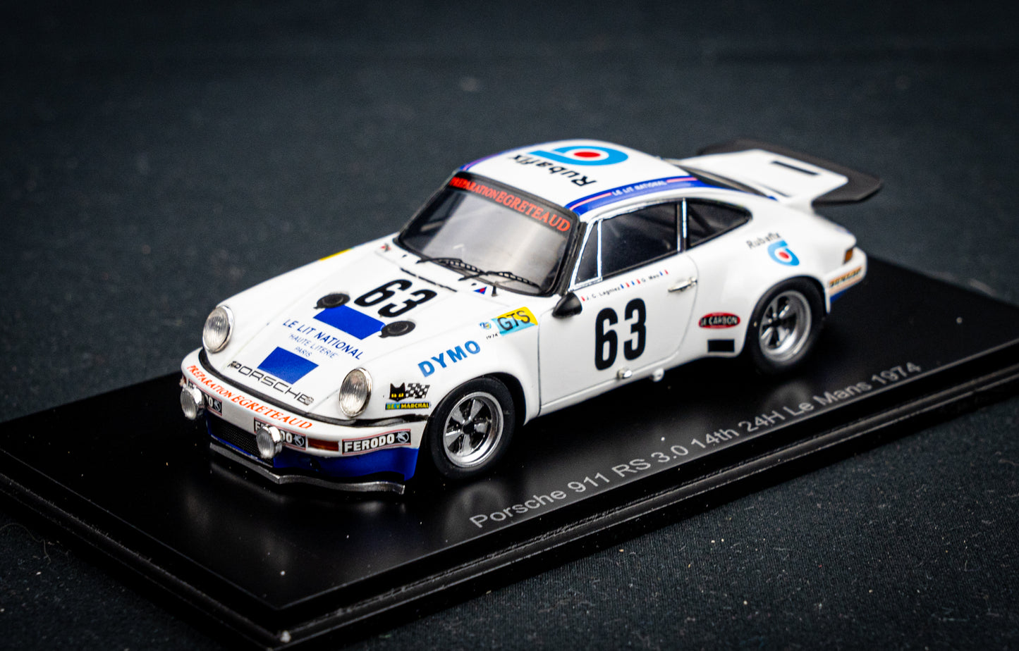 Porsche 911 RS 3.0 no.63 J.C.Lagniez/G.Meo/J.Egreteuad 14th 24h LeMans 1974 Spark  1:43