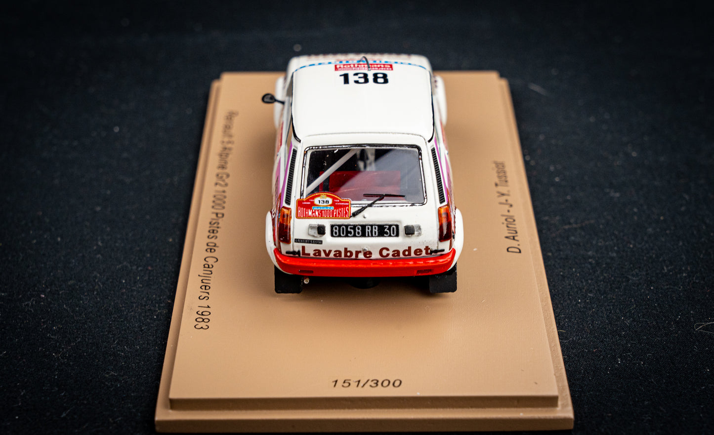 Renault 5 Alpine Gr.2 lim. 300 Stk. #138 D. Auriol / J.Y. Tussiot - Rallye 1000 Piste de Canjuers 83 Spark 1:43