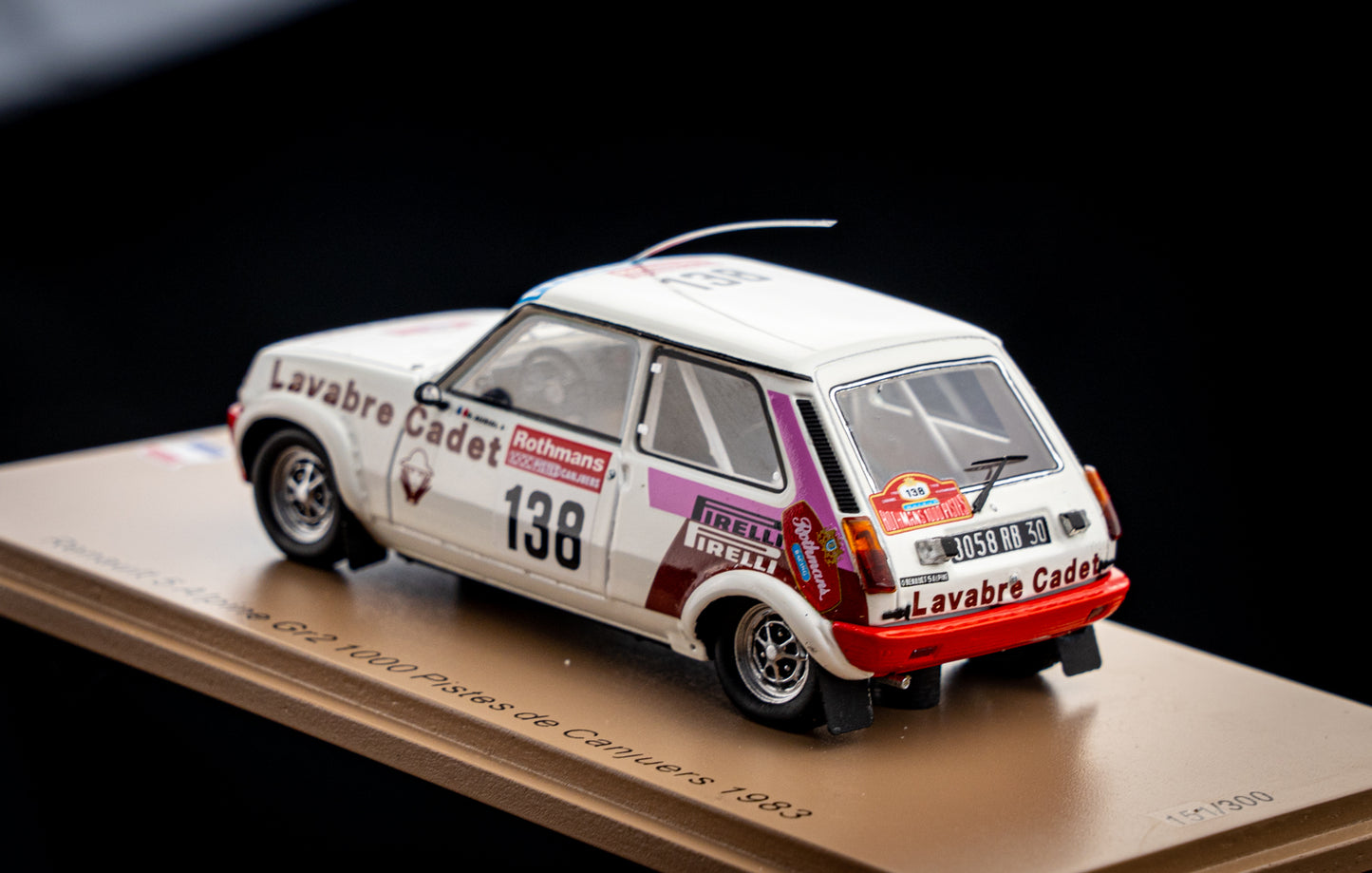 Renault 5 Alpine Gr.2 lim. 300 Stk. #138 D. Auriol / J.Y. Tussiot - Rallye 1000 Piste de Canjuers 83 Spark 1:43