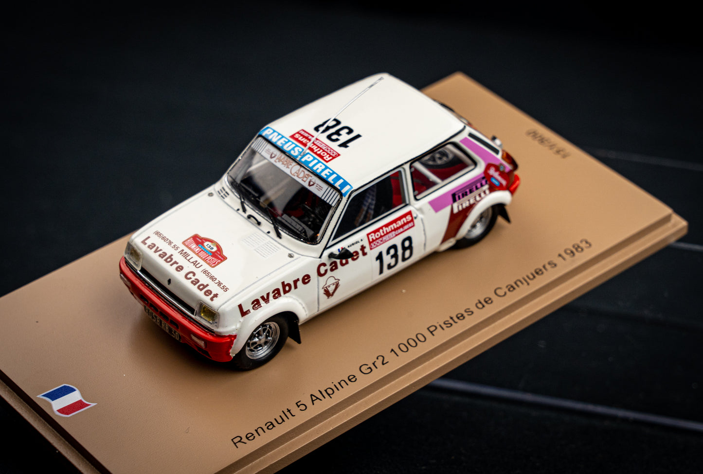 Renault 5 Alpine Gr.2 lim. 300 Stk. #138 D. Auriol / J.Y. Tussiot - Rallye 1000 Piste de Canjuers 83 Spark 1:43