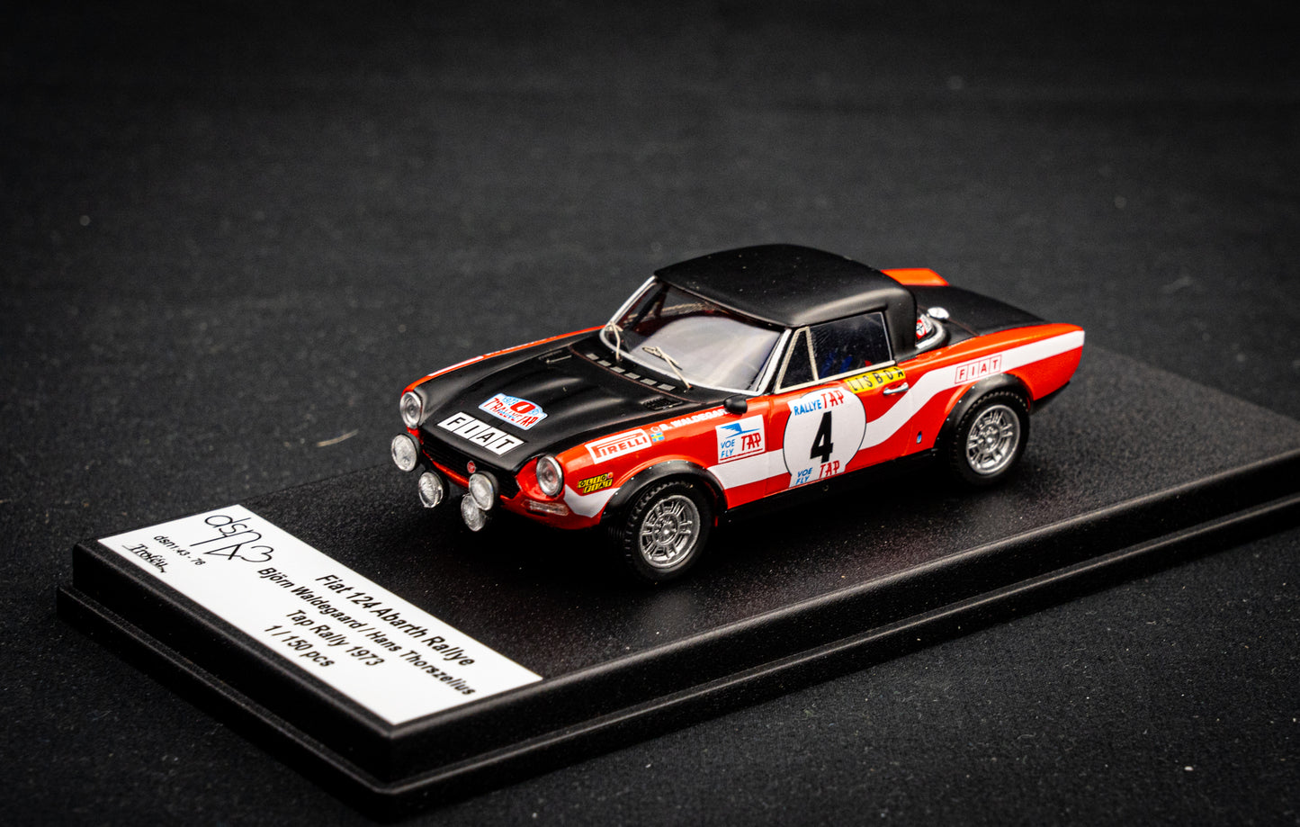 FIAT 124 Abarth Rallye lim. 150 pcs. #4 B. Waldegaard / H. Thorszelius - Rallye Portugal 1973 - Trofeu 1:43