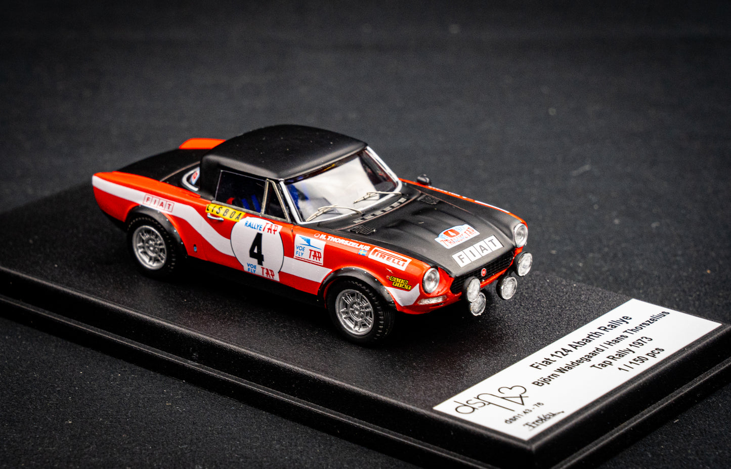 FIAT 124 Abarth Rallye lim. 150 pcs. #4 B. Waldegaard / H. Thorszelius - Rallye Portugal 1973 - Trofeu 1:43