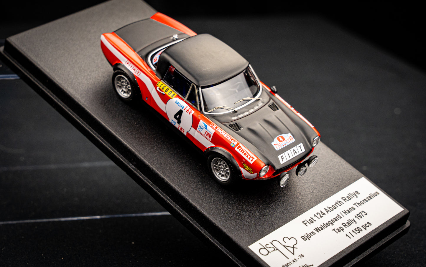 FIAT 124 Abarth Rallye lim. 150 pcs. #4 B. Waldegaard / H. Thorszelius - Rallye Portugal 1973 - Trofeu 1:43