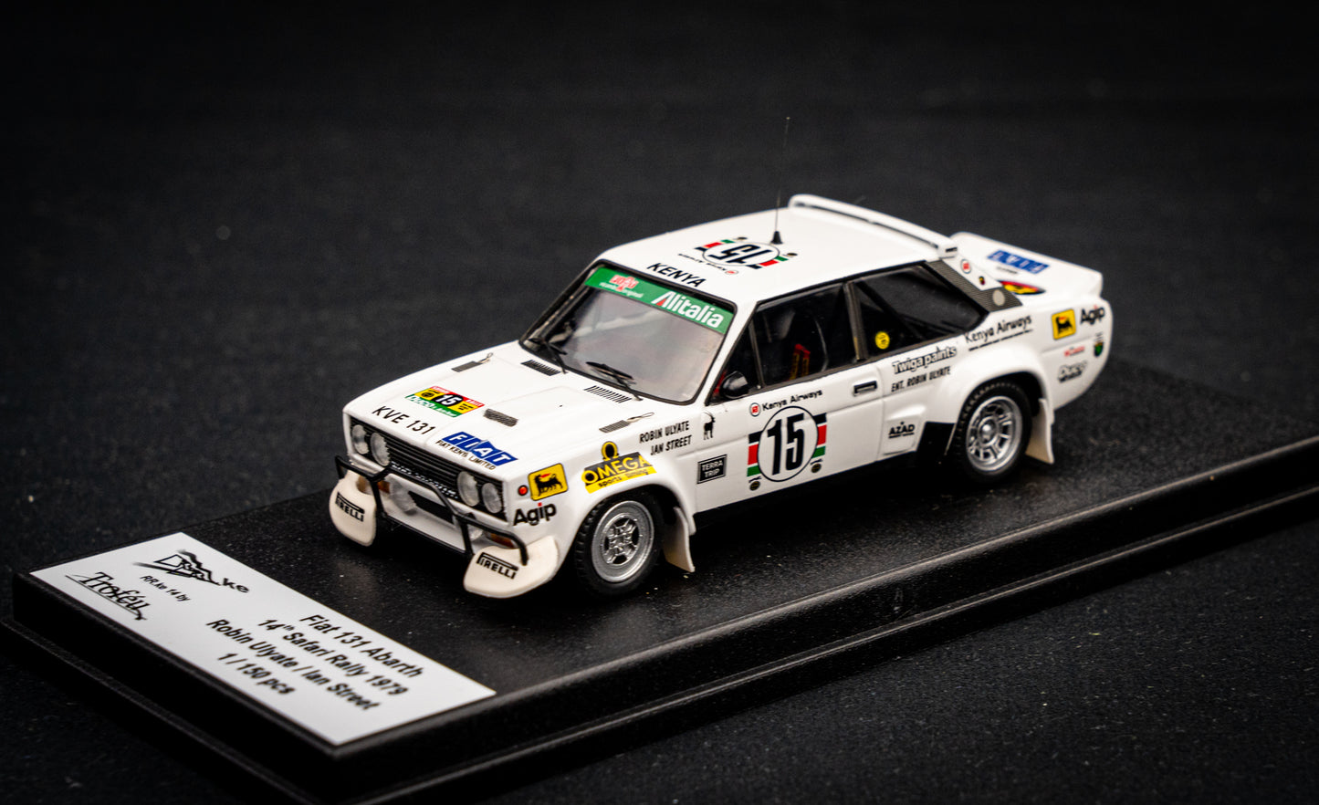 FIAT 131 Abarth lim. 150 pcs. #15 R. Ulyate / I. Street - P14 Safari Rallye 1979 - Trofeu 1:43