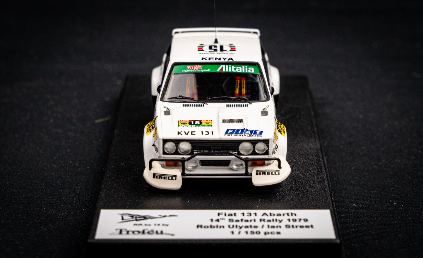 FIAT 131 Abarth lim. 150 pcs. #15 R. Ulyate / I. Street - P14 Safari Rallye 1979 - Trofeu 1:43