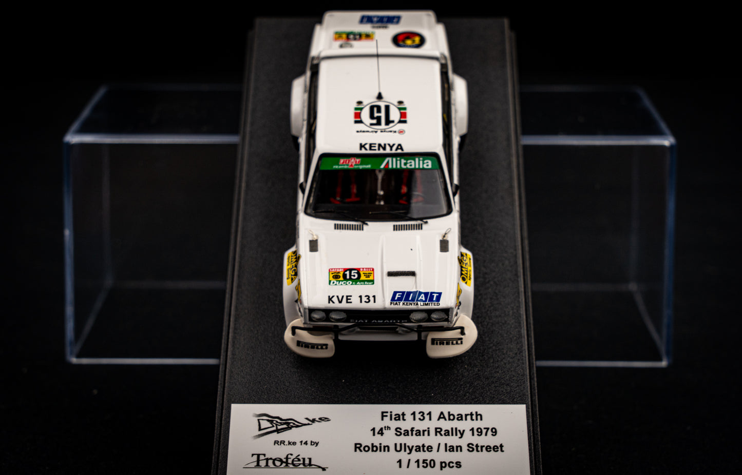 FIAT 131 Abarth lim. 150 pcs. #15 R. Ulyate / I. Street - P14 Safari Rallye 1979 - Trofeu 1:43