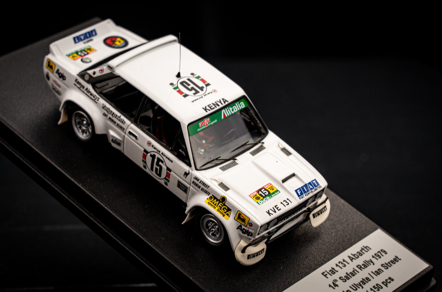 FIAT 131 Abarth lim. 150 pcs. #15 R. Ulyate / I. Street - P14 Safari Rallye 1979 - Trofeu 1:43