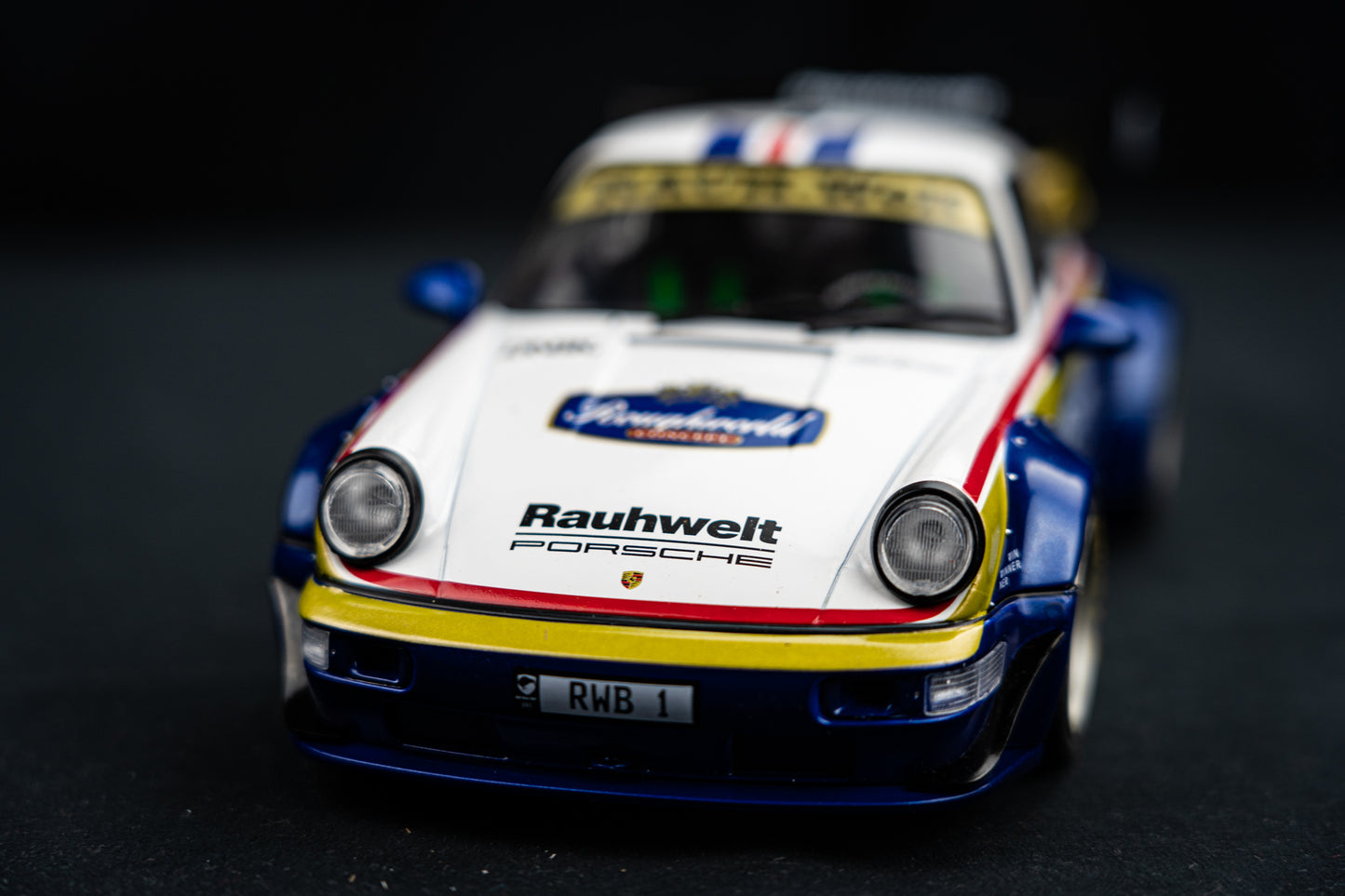 Porsche 911 (964) RWB Rauh - Welt 2022 blue / white / red / gold - Solido 1:18