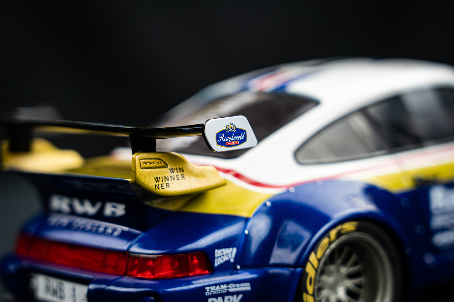 Porsche 911 (964) RWB Rauh - Welt 2022 blue / white / red / gold - Solido 1:18