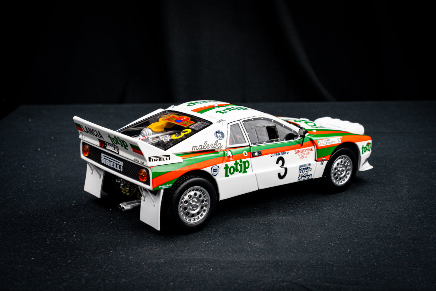 Lancia Rallye 037 #3 D. Cerrato / G. Cerri - Rallye Elba 1985 - Kyosho 1:18