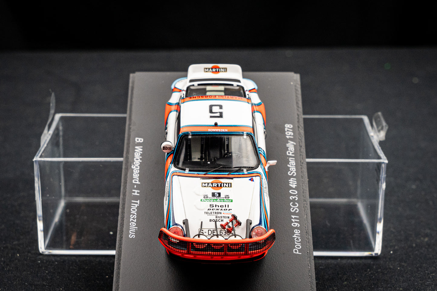 Porsche 911 SC 3.0 no.5 B. Waldegaard / H. Thorszelius - 4th Safari Rallye 1978 - Spark 1:43