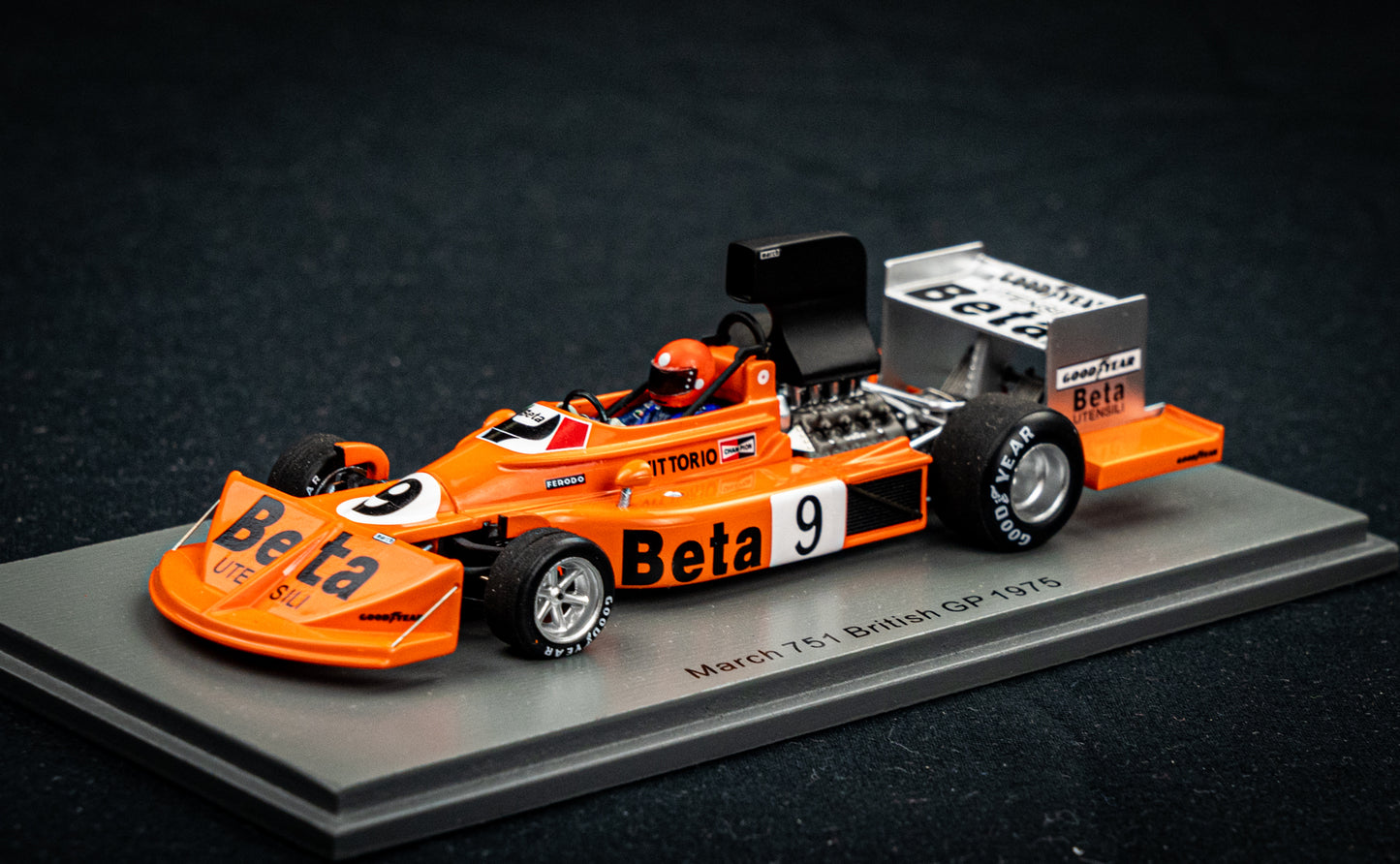 March 751 no.9 Vittorio Brambilla - March Racing British GP 1975 - Spark 1:43