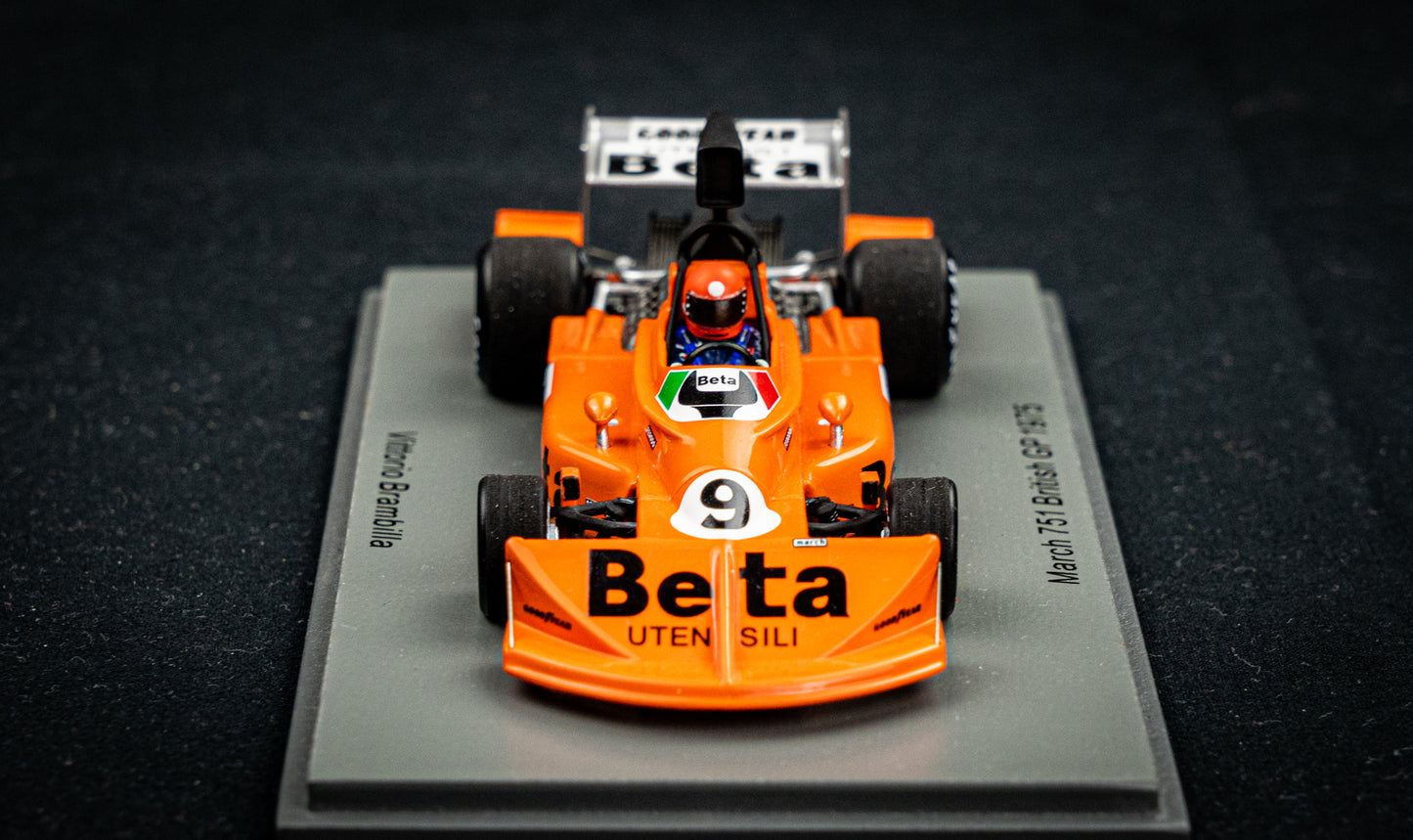 March 751 no.9 Vittorio Brambilla - March Racing British GP 1975 - Spark 1:43