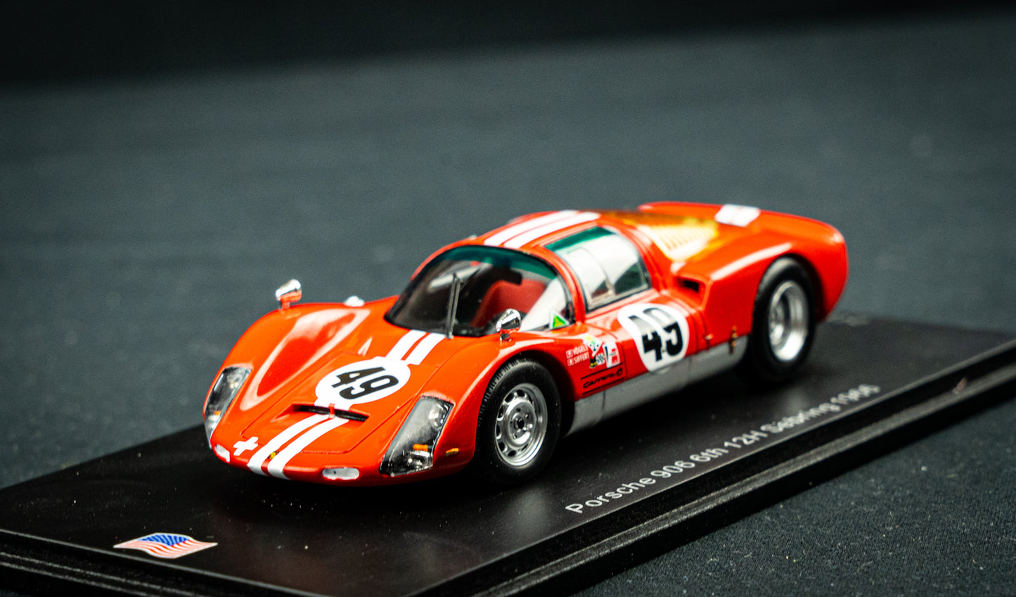 Porsche 906 lim.edition 300 Stk. #49 Siffert / Vögele - 6th 12h Sebring 1966 - Spark 1:43