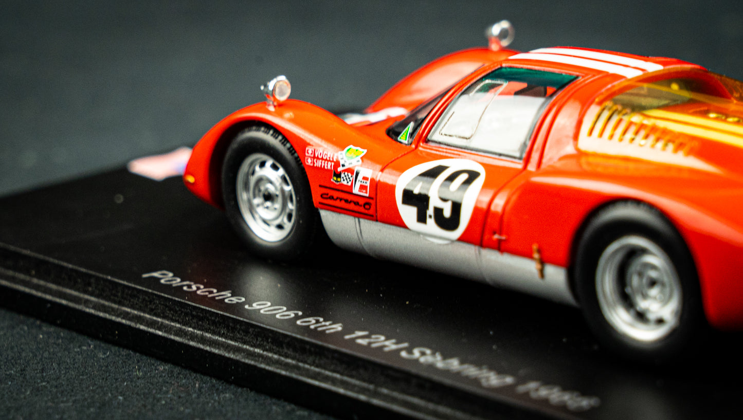 Porsche 906 lim.edition 300 Stk. #49 Siffert / Vögele - 6th 12h Sebring 1966 - Spark 1:43