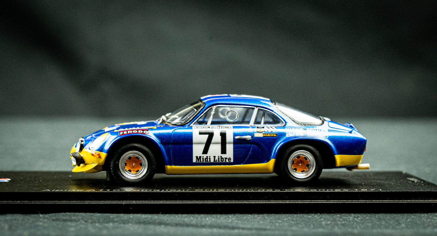 Renault Alpine A110 lim. edition 500 Stk. - #71 Darniche / Mahe - P1 Rallye Cevennes 1971 - 1:43