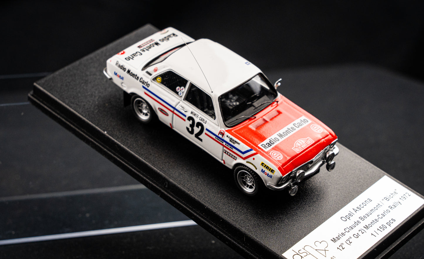 Opel Ascona Gr.2 Lim. Edition 1/150 #32 Beaumont / Biche - 12th Rallye Monte Carlo 1972