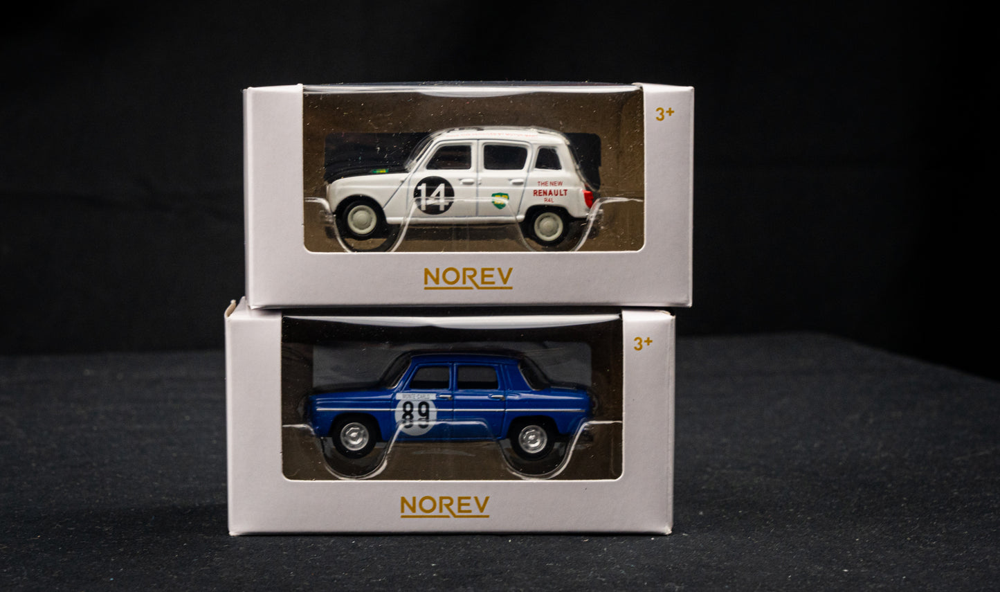 Renault 4 #14 Safari Rallye 1962 & Renault 8 Gordini #89 Rallye Monte Carlo 1969 - Norev 1:64