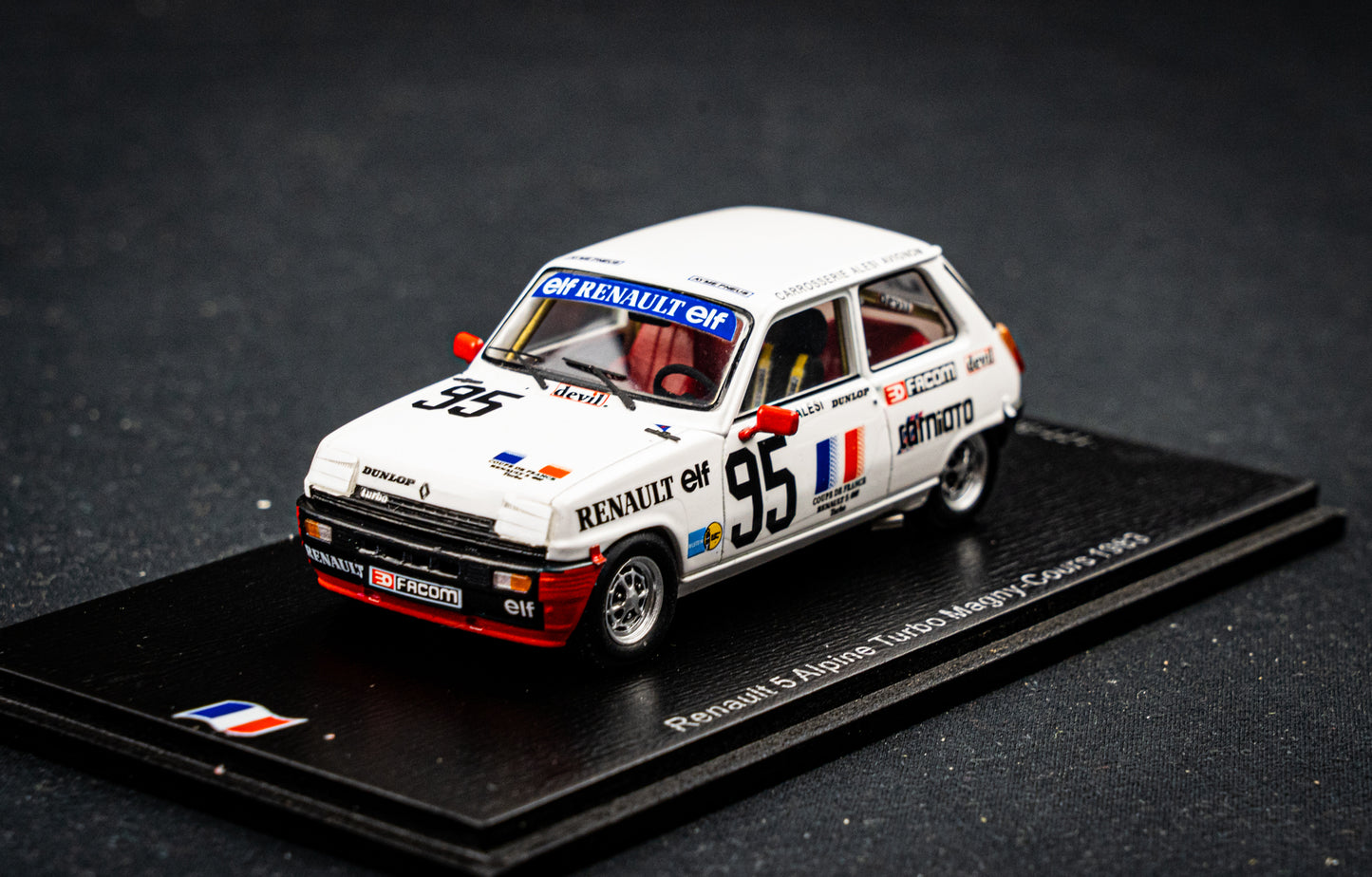 Renualt 5 Alpine Turbo lim. edition 300 Stk. #95 Jean Alesi - Magny Cours 1983 - Spark 1:43