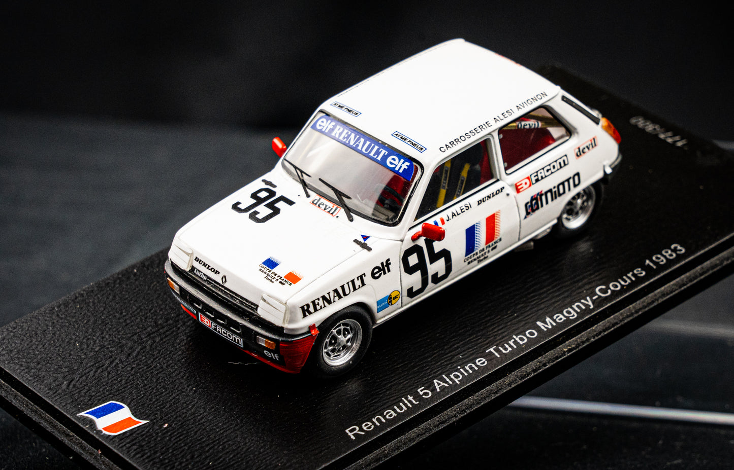 Renualt 5 Alpine Turbo lim. edition 300 Stk. #95 Jean Alesi - Magny Cours 1983 - Spark 1:43