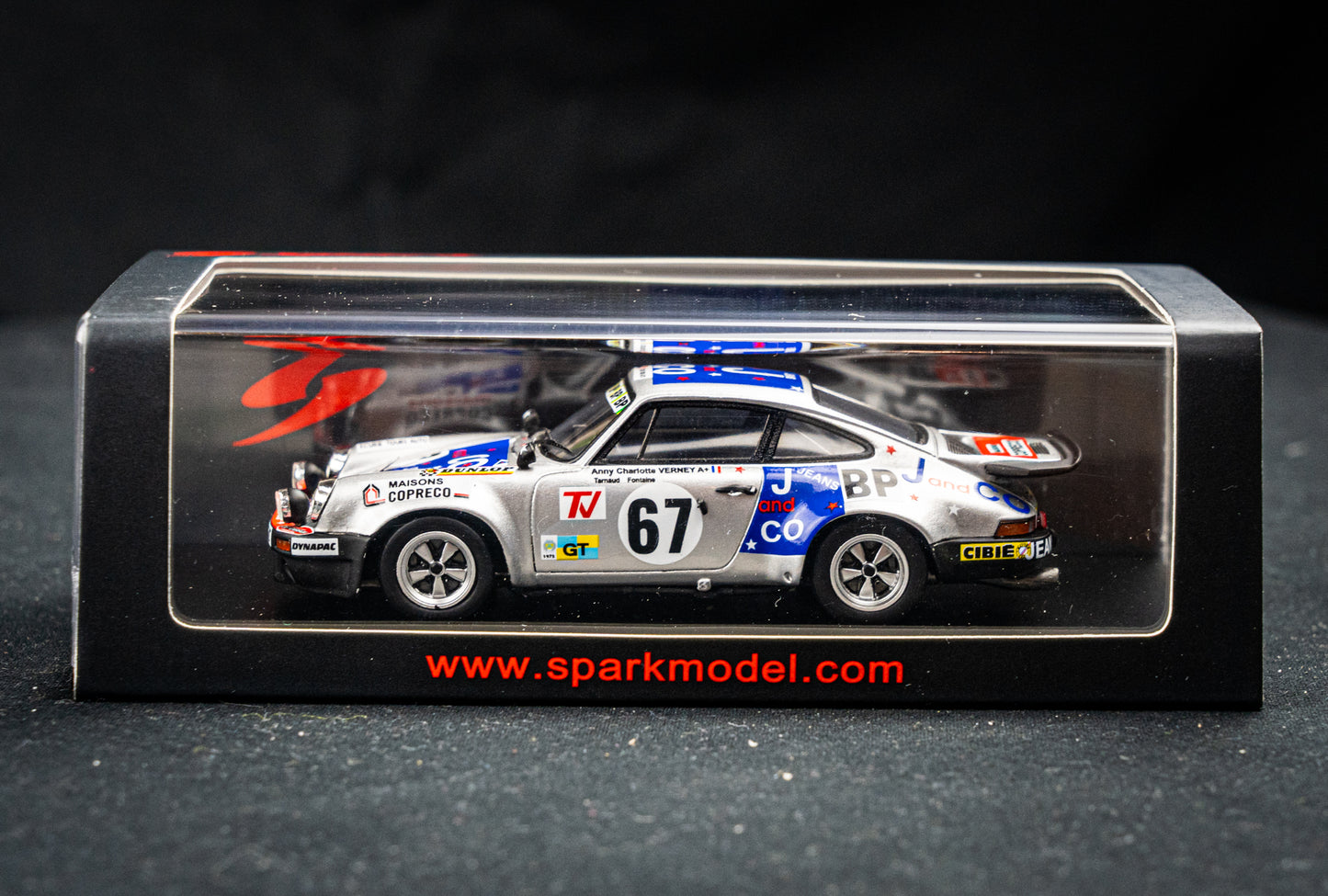 Porsche 911 RS 3.0 #67 Verney/Fontaine/Tarnaud - 11th 24h LeMans 1975 - Spark 1:43