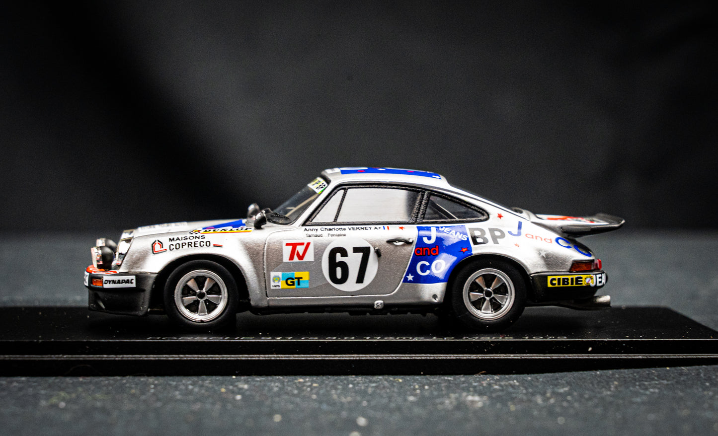 Porsche 911 RS 3.0 #67 Verney/Fontaine/Tarnaud - 11th 24h LeMans 1975 - Spark 1:43