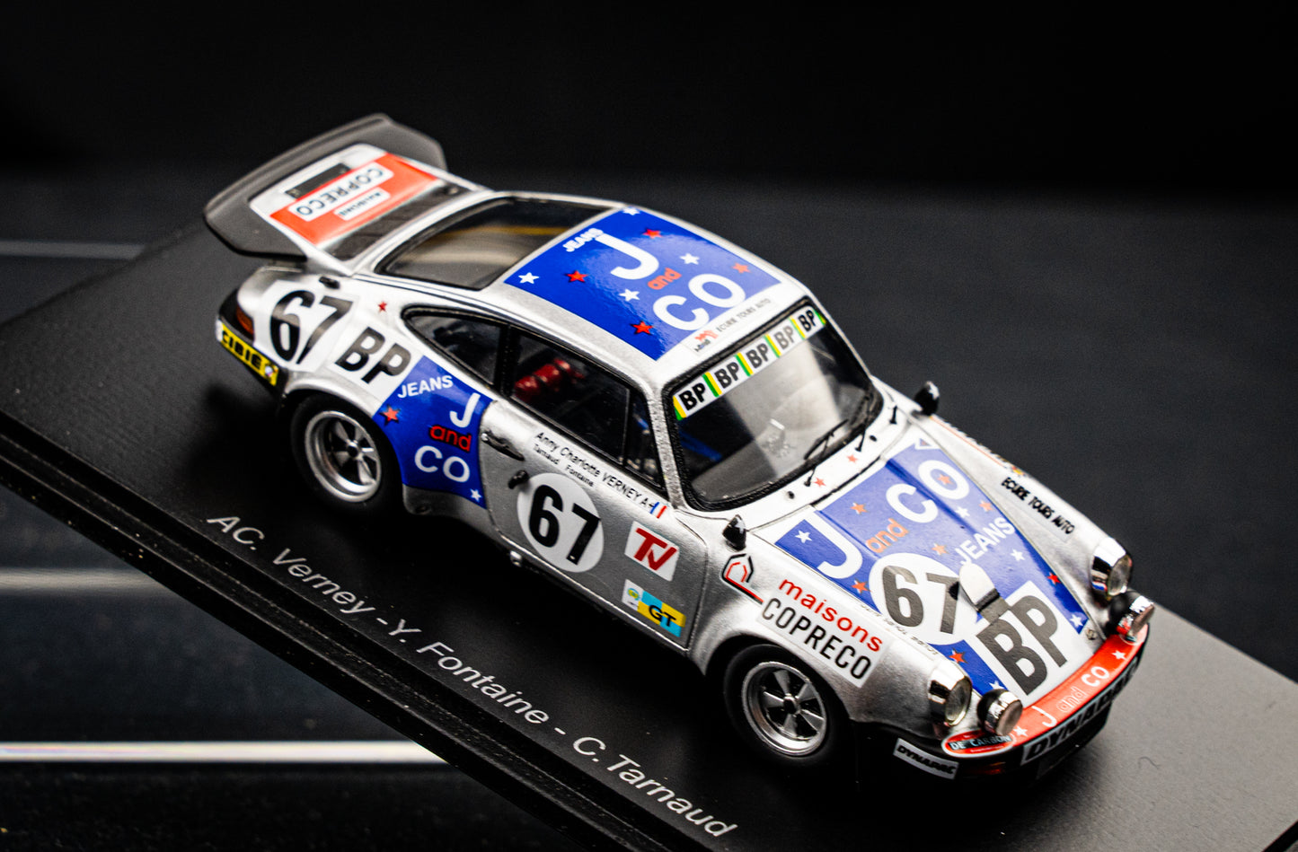 Porsche 911 RS 3.0 #67 Verney/Fontaine/Tarnaud - 11th 24h LeMans 1975 - Spark 1:43