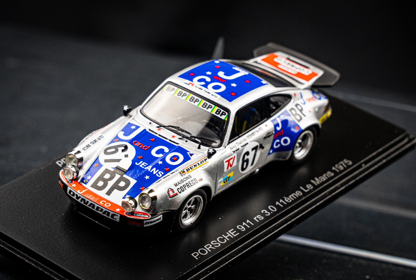 Porsche 911 RS 3.0 #67 Verney/Fontaine/Tarnaud - 11th 24h LeMans 1975 - Spark 1:43