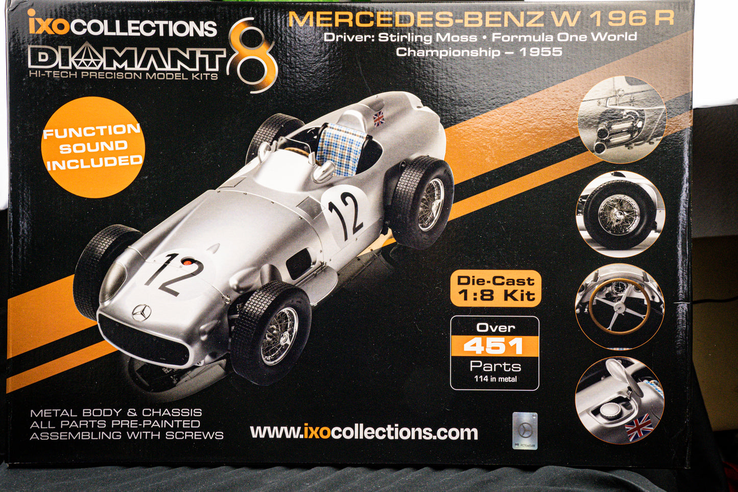 Mercedes W196 R no.12 Stirling Moss Formel 1 WM 1955 - IXO Collections 1:8