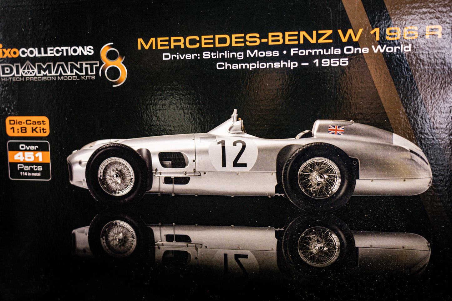 Mercedes W196 R no.12 Stirling Moss Formel 1 WM 1955 - IXO Collections 1:8