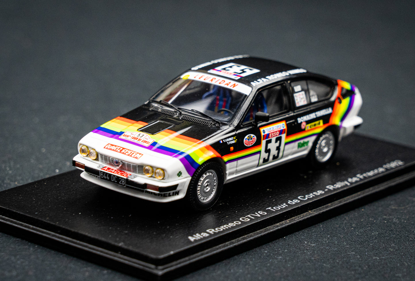 Alfa GTV6 #53 Y. Loubet / R. Alemany P17 Rallye Korsika / Tour de Corse 1982 Spark 1:43