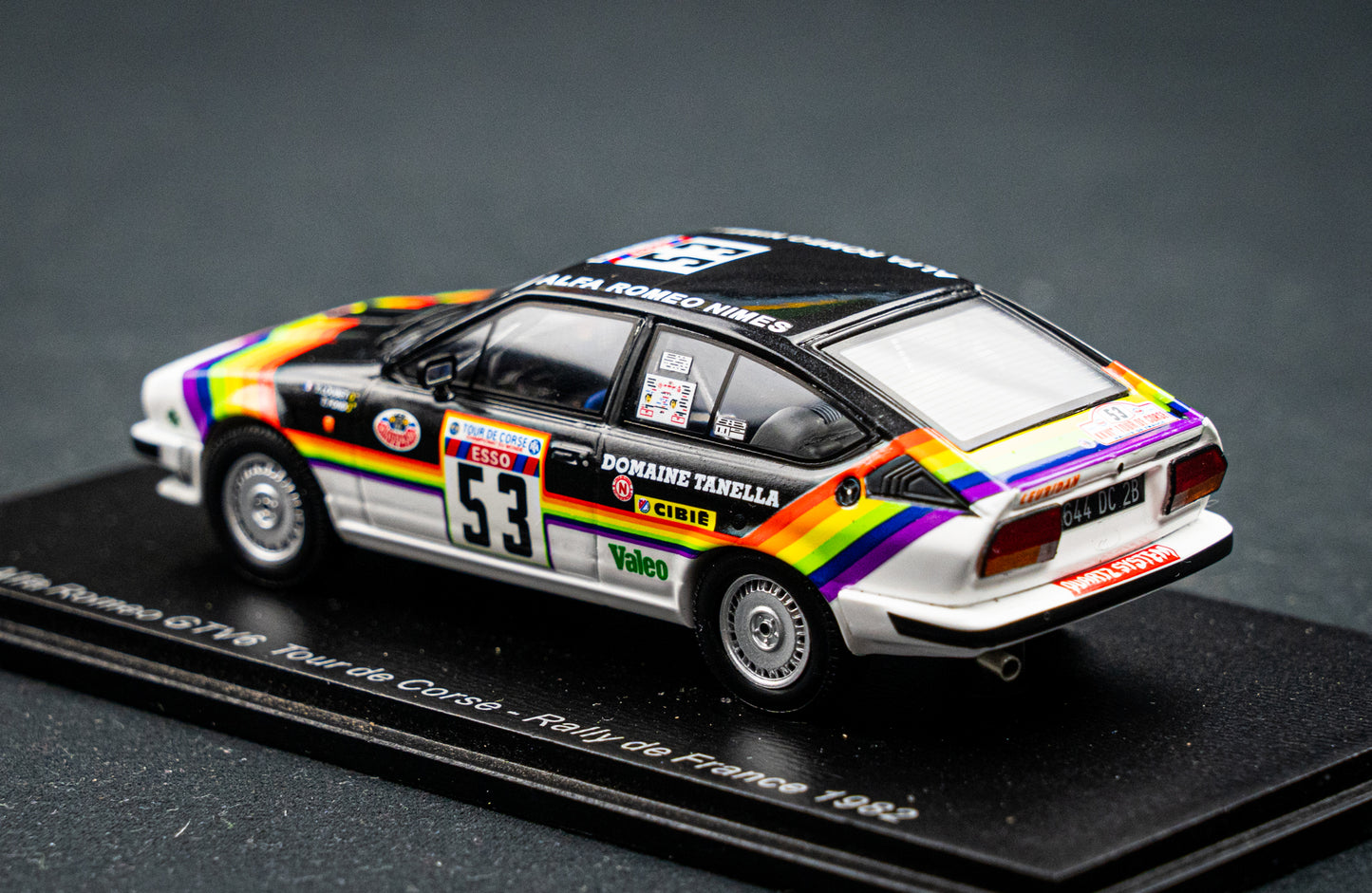 Alfa GTV6 #53 Y. Loubet / R. Alemany P17 Rallye Korsika / Tour de Corse 1982 Spark 1:43