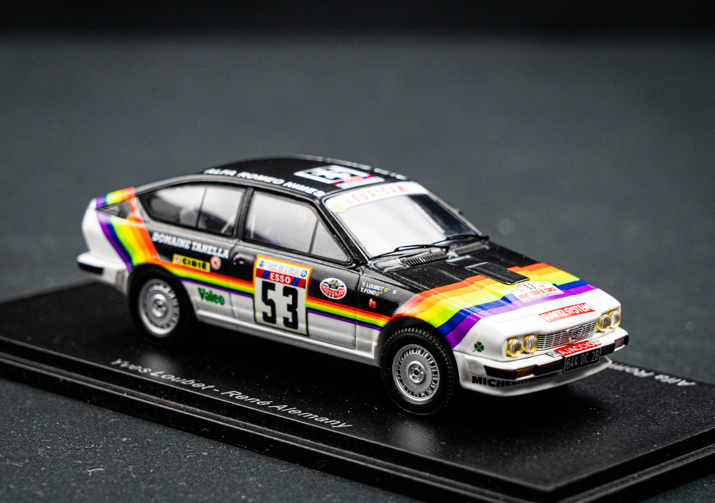 Alfa GTV6 #53 Y. Loubet / R. Alemany P17 Rallye Korsika / Tour de Corse 1982 Spark 1:43