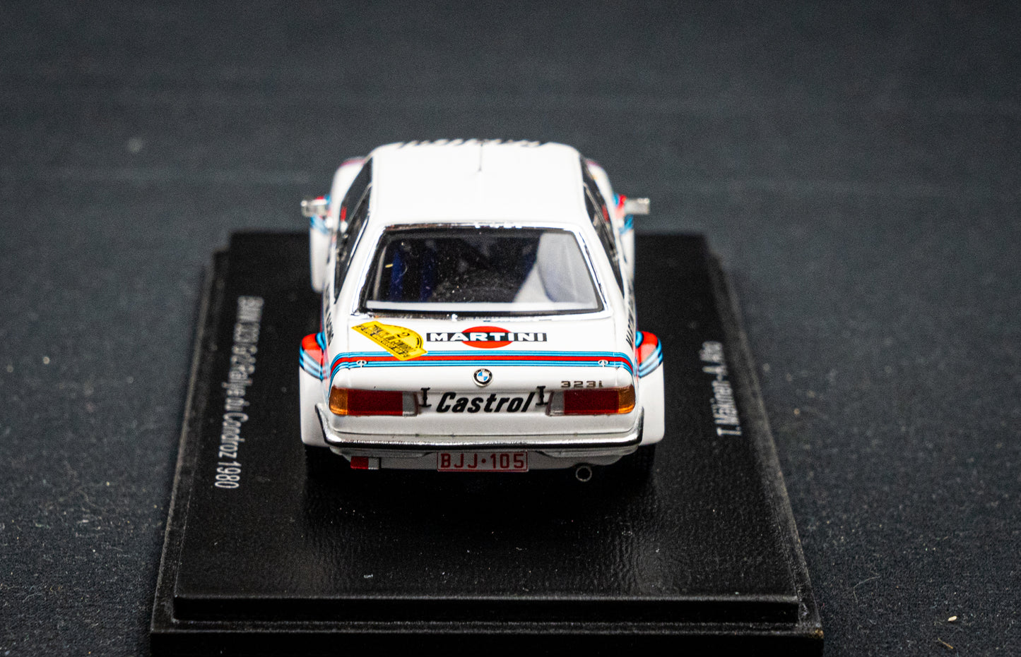 BMW 323i E21 Gr.2 #2 T. Mäkinen / A. Aho Rallye du Condroz 1980  1:43 Spark