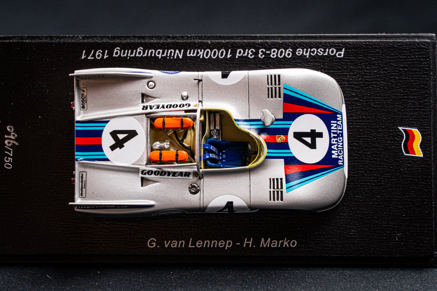 Porsche 908/03 #4 lim. 750 pcs. van Lennep / Marko 3rd 1000km Nürburgring 1971 Spark 1:43