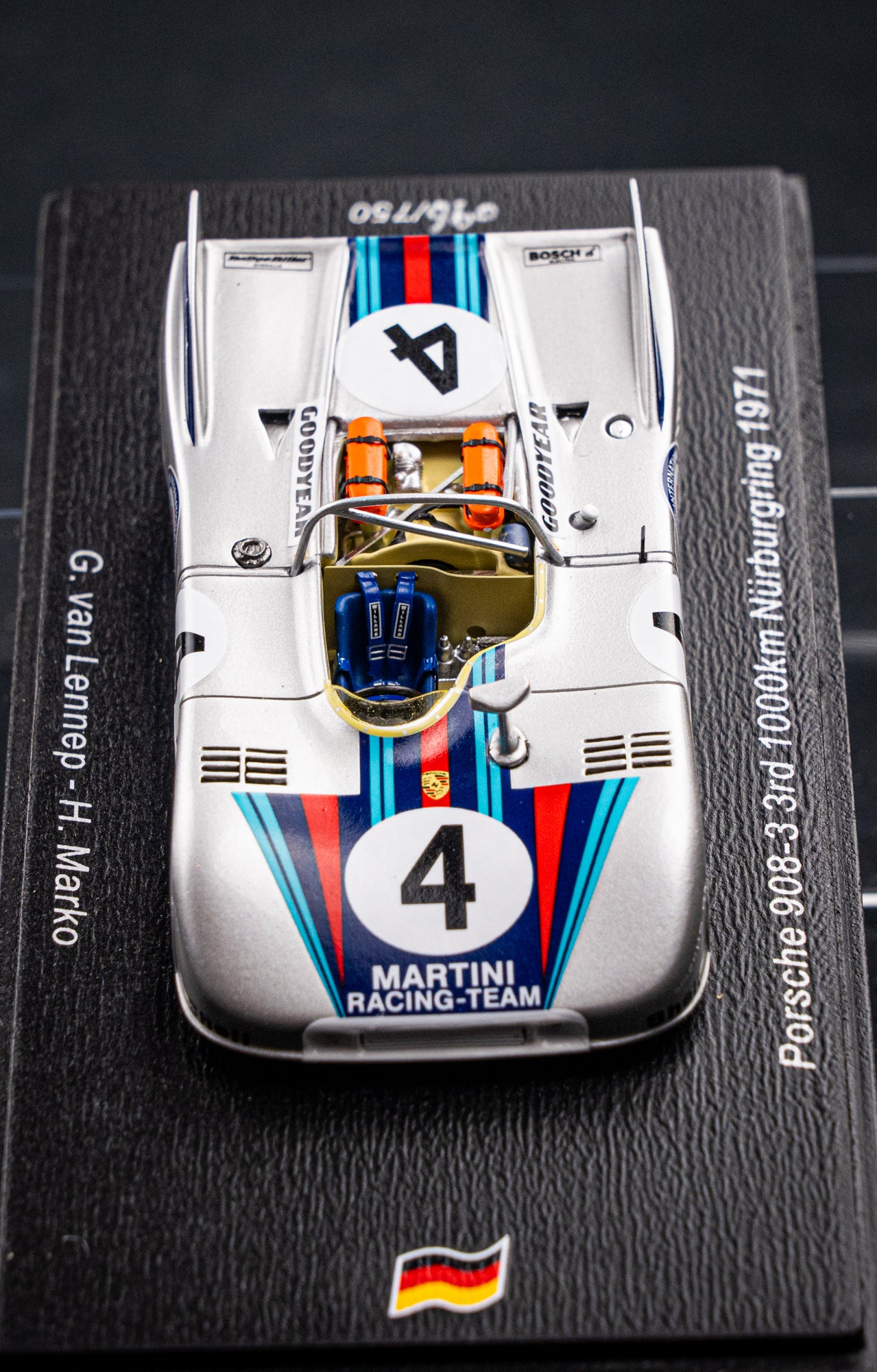 Porsche 908/03 #4 lim. 750 pcs. van Lennep / Marko 3rd 1000km Nürburgring 1971 Spark 1:43