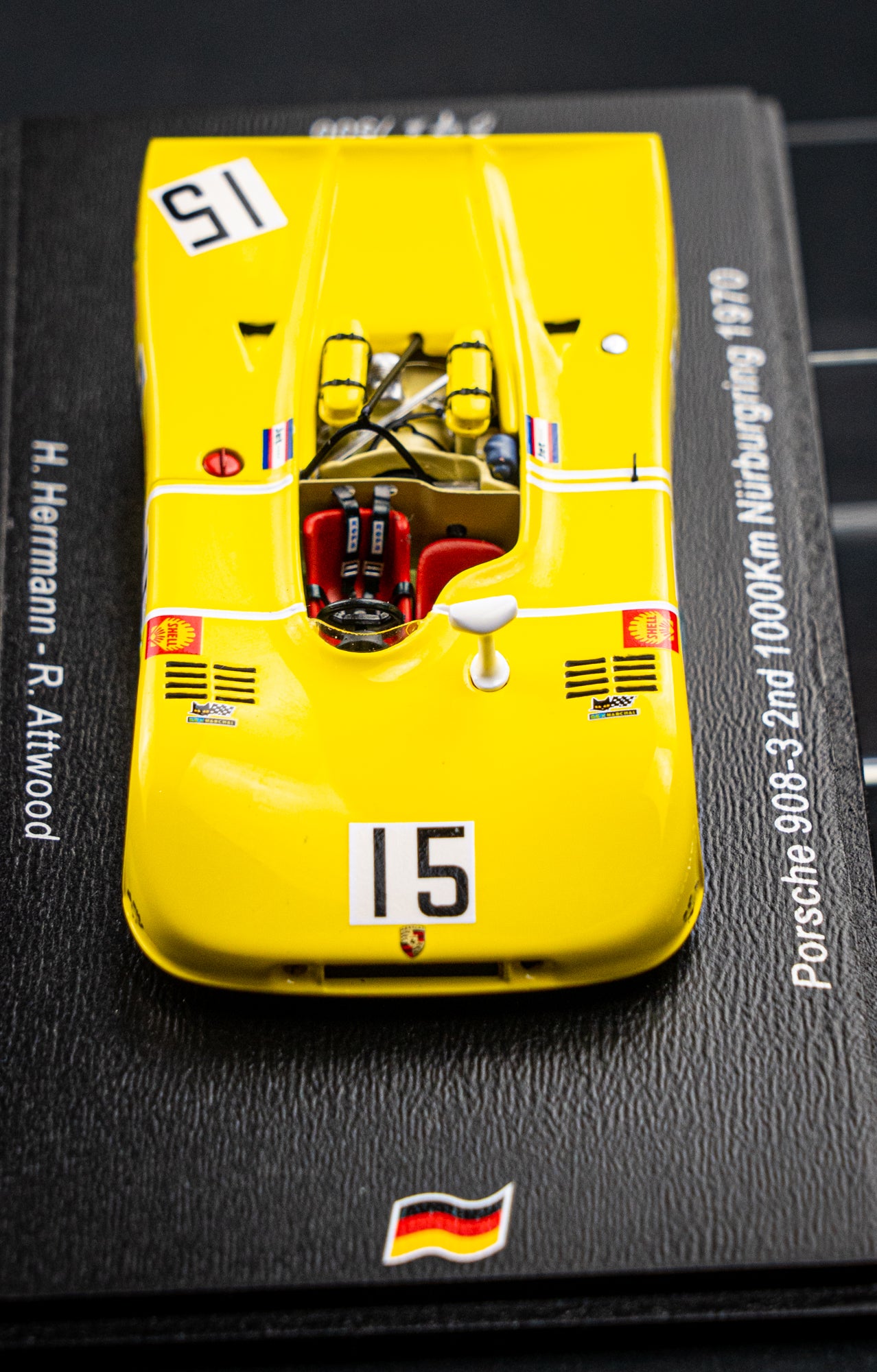 Porsche 908/03 #15 lim. 500 pcs. Herrmann / Attwood 2nd 1000km Nürburgring 1970 Spark 1:43