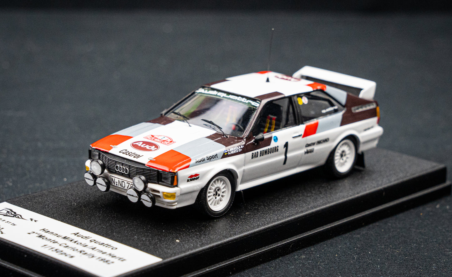 Audi Quattro lim. edition 1/150 Stk. #1 H. Mikkola / A. Hertz 2nd Rallye Monte Carlo 1982