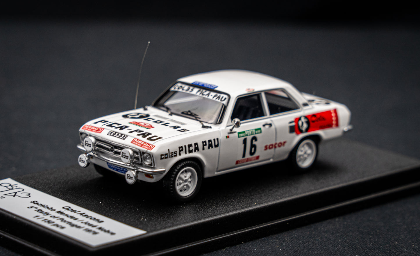 Opel Ascona lim. edition 1/150 Stk. #16 S. Mendes / J. Nobre 5th Portugal Rallye 1978 DSN