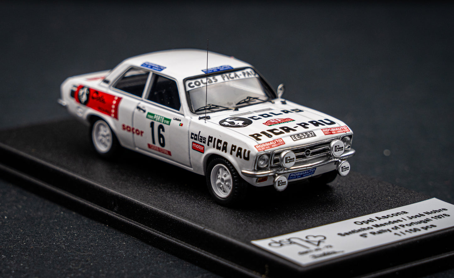 Opel Ascona lim. edition 1/150 Stk. #16 S. Mendes / J. Nobre 5th Portugal Rallye 1978 DSN