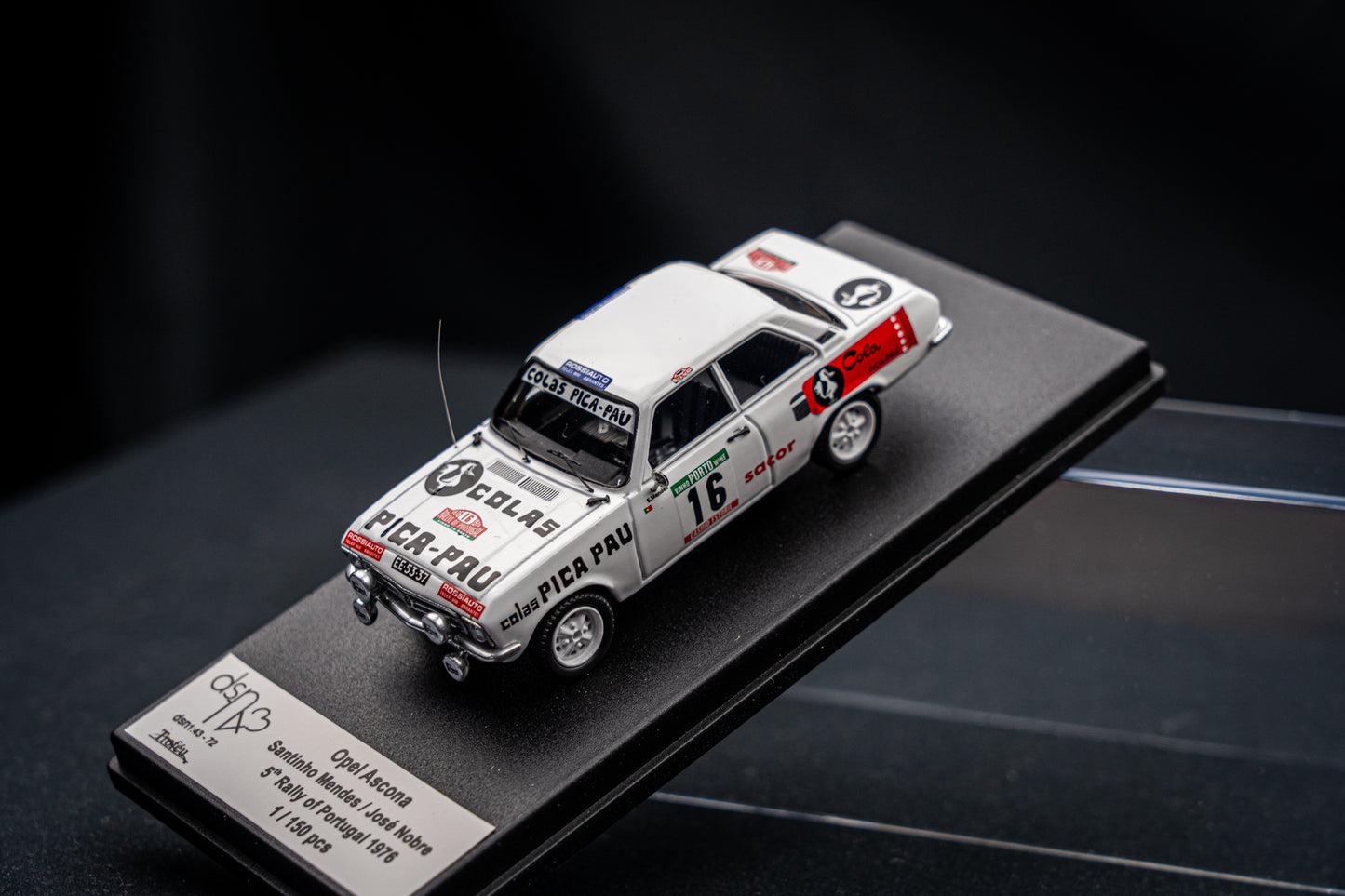 Opel Ascona lim. edition 1/150 Stk. #16 S. Mendes / J. Nobre 5th Portugal Rallye 1978 DSN