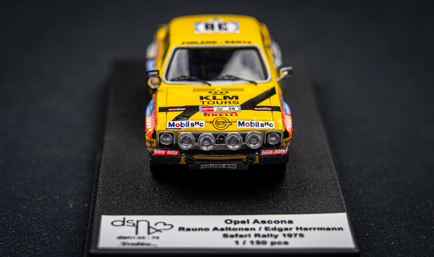 Opel Ascona lim. edition 1/150 Stk. #38 R. Altonen / E. Hermann Safari Rallye 1975 DSN