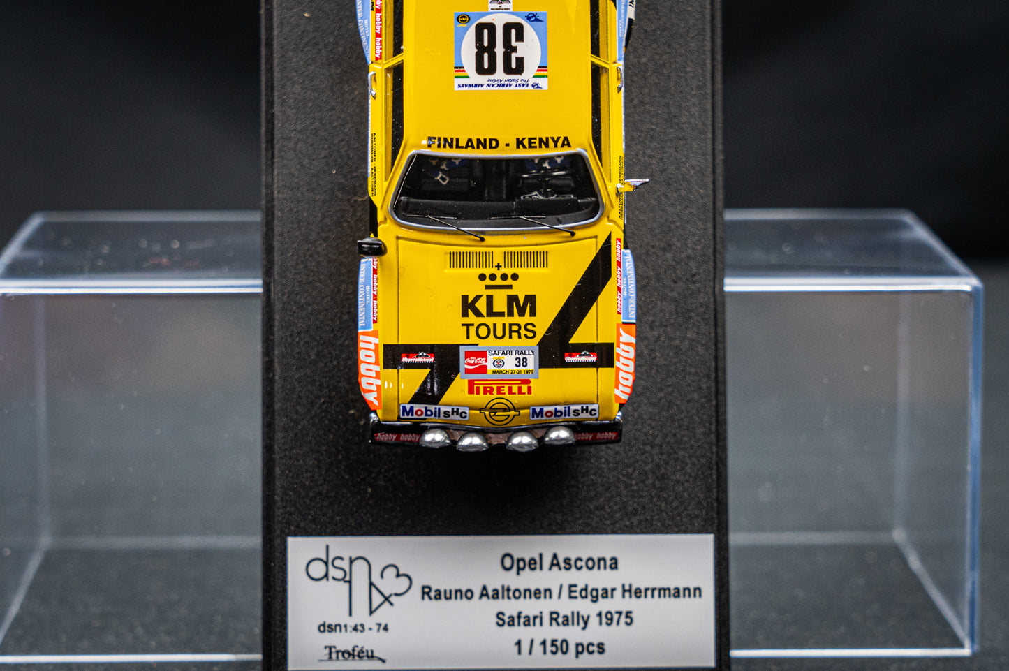 Opel Ascona lim. edition 1/150 Stk. #38 R. Altonen / E. Hermann Safari Rallye 1975 DSN