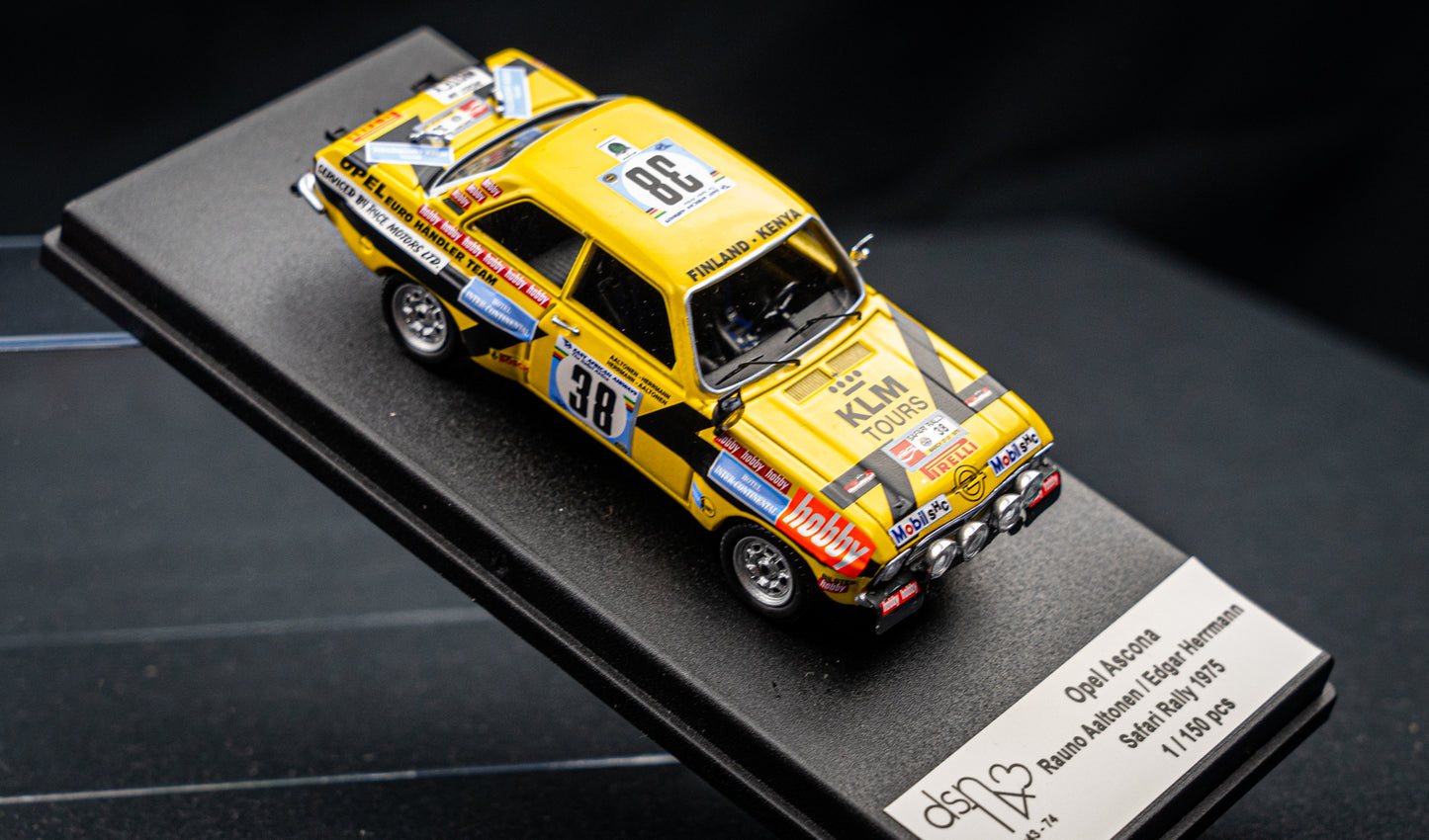 Opel Ascona lim. edition 1/150 Stk. #38 R. Altonen / E. Hermann Safari Rallye 1975 DSN