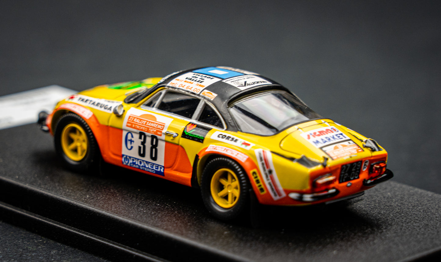 Renault Alpine A110 lim. 1/150 Stk. #38 C. Rey / Struyf San Remo Rallye 1981 Trofeu 1:43